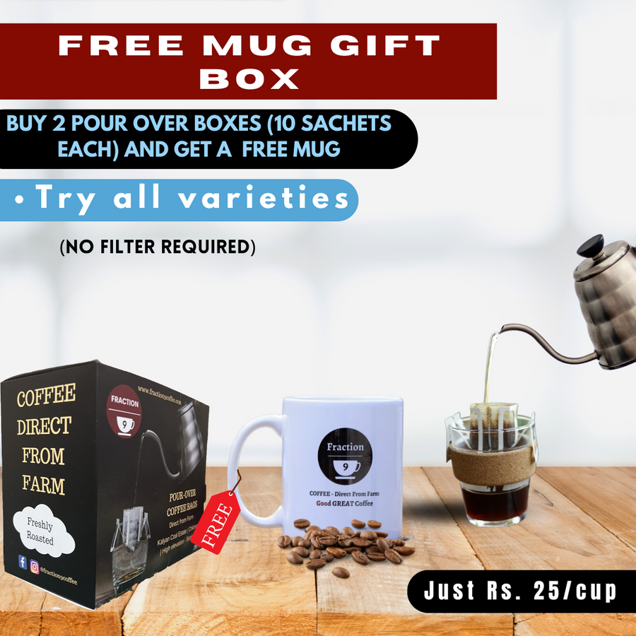 Free Mug - Gift Box - Pour Over Sachets - No filter Required