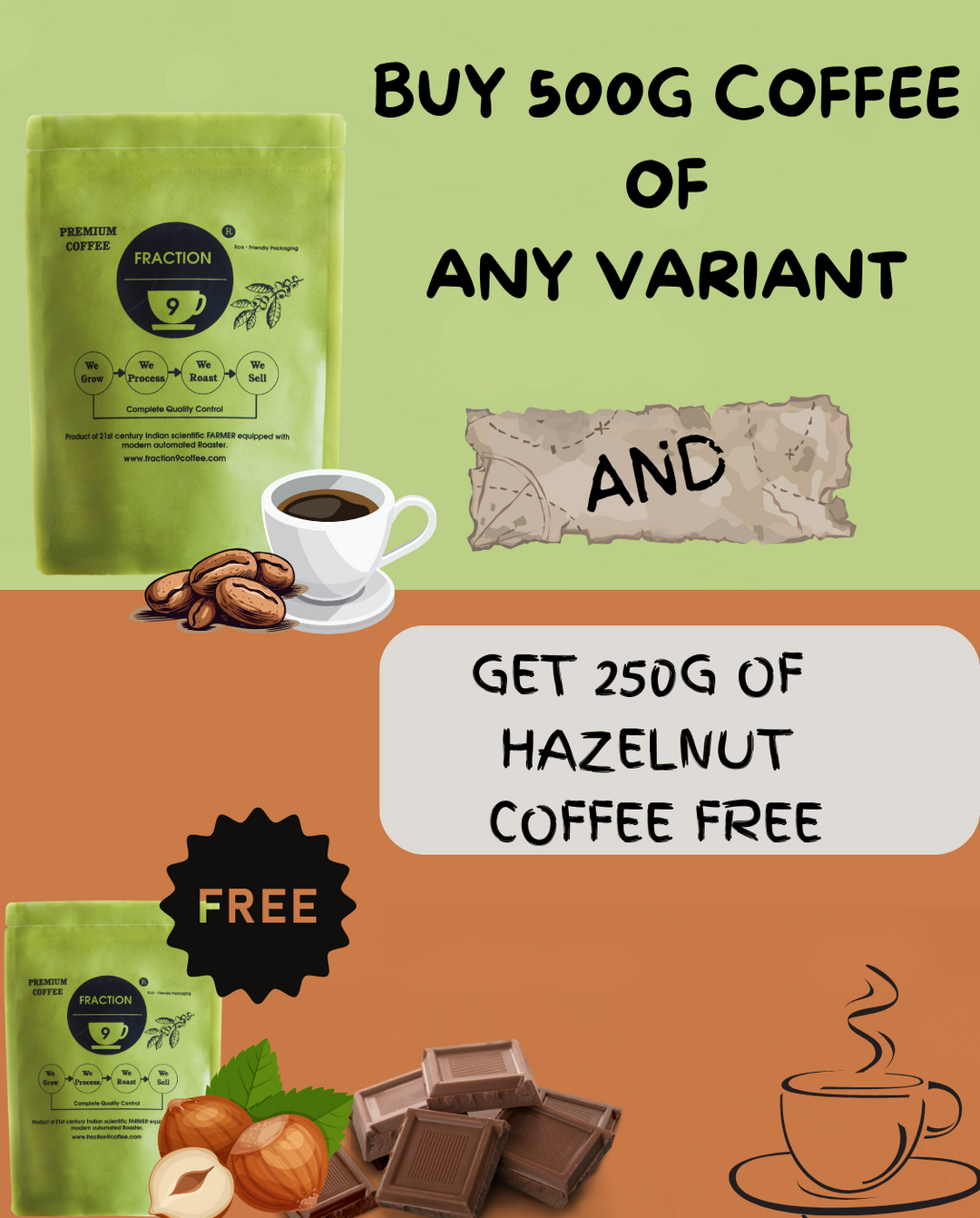 FREE 250 G HAZELNUT COFFEE - BUY ANY 500 G COFFEE – Fraction 9 Coffee ...