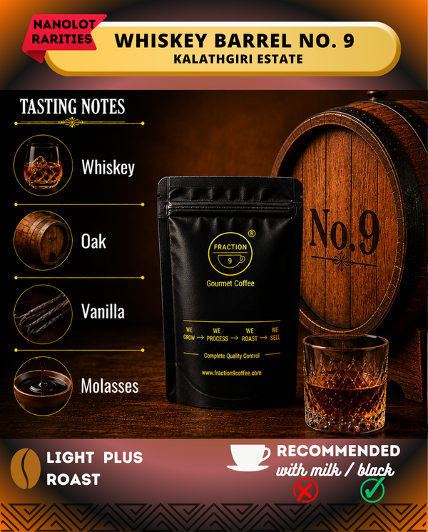 WHISKEY Barrel (No. 9) Aged Coffee - Kalathgiri Estate - Intense Aromatics